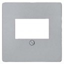 DELTA i-system cover plate 55 x 55 mm for TAE connection socket and loudspeaker connection socket aluminum-metallic