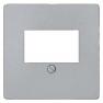 DELTA i-system cover plate 55 x 55 mm for TAE connection socket and loudspeaker connection socket aluminum-metallic
