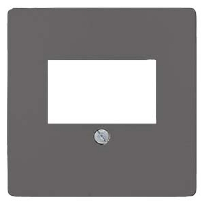 DELTA i-system cover plate 55 x 55 mm for TAE connection socket and loudspeaker connection socket carbon metallic