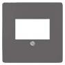 DELTA i-system cover plate 55 x 55 mm for TAE connection socket and loudspeaker connection socket carbon metallic