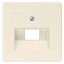 DELTA i-system electrical white Cover plate UAE connection socket suitable for Rutenbeck Cat. 3+5/ BTR Cat. 6, 55x 55 mm