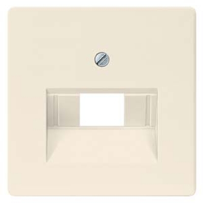 DELTA i-system electrical white Cover plate UAE connection socket suitable for Rutenbeck Cat. 3+5/ BTR Cat. 6, 55x 55 mm