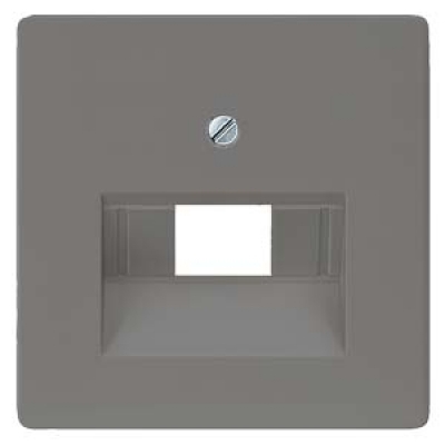 DELTA i-system carbon metallic Cover plate UAE connection socket suitable for Rutenbeck Cat. 3+5/ BTR Cat. 6, 55x 55 mm