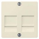 DELTA i-system electrical white Cover plate with shutter for support plates Modular jack connector