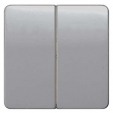 DELTA profil, silver Rocker switch, 65x 65 mm for series/double two-way switch for double pushbutton for pushbutton 2-fold Mid-position