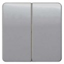 DELTA profil, silver Rocker switch, 65x 65 mm for series/double two-way switch for double pushbutton for pushbutton 2-fold Mid-position