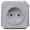 DELTA profil, silver SCHUKO socket outlet 10/16 A 250 V With screwless Connection terminals Cover plate 65x 65 mm