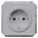 DELTA profil, silver SCHUKO socket outlet 10/16 A 250 V With screwless Connection terminals Cover plate 65x 65 mm