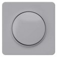 DELTA profil, silver Cover plate for dimmer with rotary knob 65x 65 mm