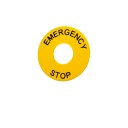 PBYLP желтая табличка EMERGENCY STOP