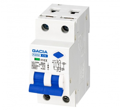 PL8HM 1P+N C10 30mA A type 6KA residual and overcurrent protection 2M