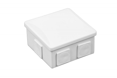 S-BOX Nozarkārba virsapmetuma IP44 80x80x40mm ar kvadrātveida ievadu balta