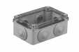 S-BOX Nozarkārba virsapmetuma IP65 120x 80 x50mm caurspīdīgs vāks ar ievadiem pelēka
