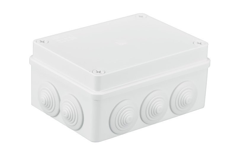S-BOX nozarkārba virsapmetuma IP65 150x110x70mm ar ievadiem balta