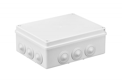 S-BOX nozarkārba virsapmetuma IP65 240x190x90mm ar ievadiem balta