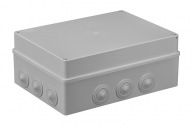 S-BOX Nozarkārba virsapmetuma IP65 300x220x120mm ar ievadiem pelēka