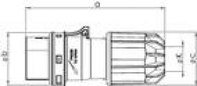 CEE plug, IP44, 32A, 3-pole, 24/42V, 4h, green