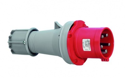 CEE plug, IP44, 63A, 3-pole, 230V, 6h, blue