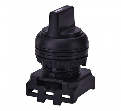 SA3N45-D trīstāvokļu pagriežams pārslēdzis, ar fiksāciju 1-0-2, melns