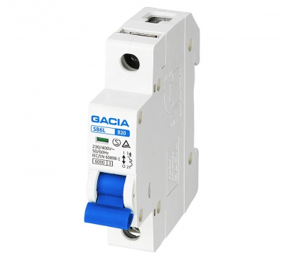 SB6L 1P B20 6kA miniature circuit breaker