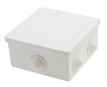 S-BOX Nozarkārba virsapmetuma IP44 80x80x40mm ar ievadiem balta