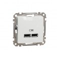 Sedna  Design balts Rozete USB (A+A) 2,1A