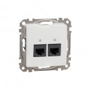 Double DATA Outlet CAT 5E UTP. Sedna. RJ45. White