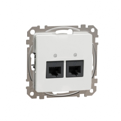 Double DATA Outlet CAT 5E UTP. Sedna. RJ45. White