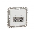 Double DATA Outlet CAT 5E STP. Sedna. RJ45. White