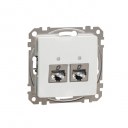 Double DATA Outlet CAT 5E STP. Sedna. RJ45. White