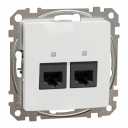 Double DATA Outlet CAT 6 UTP. Sedna Design & Elements. RJ45. White