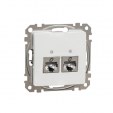 Double DATA Outlet CAT 6 STP. Sedna Design & Elements. RJ45. White