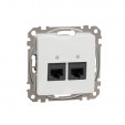 Double DATA Outlet CAT 6A UTP. Sedna Design & Elements. RJ45. White