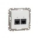 Double DATA Outlet CAT 6A UTP. Sedna Design & Elements. RJ45. White