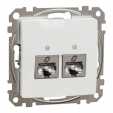 Double DATA Outlet CAT 6A STP. Sedna Design & Elements. RJ45. White