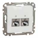 Double DATA Outlet CAT 6A STP. Sedna Design & Elements. RJ45. White