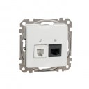 DATA CAT 6 UTP + Telephone outlet. Sedna Design & Elements. White
