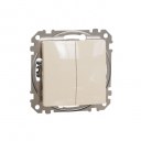 Sedna Design & Elements. double 1-way Push-Button 10A. beige
