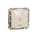 Sedna Design & Elements. 1-way Push-But 10A Blue Loc LED Bell Sym. beige