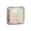 Sedna Design & Elements. 1-way Push-But 10A Blue Loc LED Lamp Sym. beige