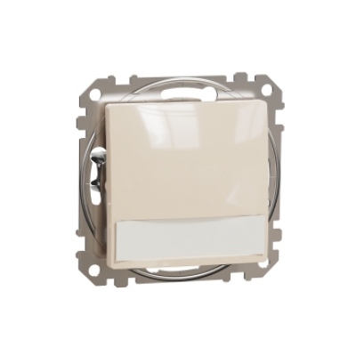 Sedna Design & Elements. 1-way Push-But 12V 10A Blue Loc LED Labl. beige