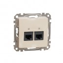 Double DATA Outlet CAT 5E UTP. Sedna Design & Elements. RJ45. Beige