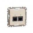 Double DATA Outlet CAT 6 UTP. Sedna Design & Elements. RJ45. Beige