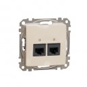 Double DATA Outlet CAT 6 UTP. Sedna Design & Elements. RJ45. Beige