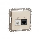 DATA CAT 6 UTP + Telephone outlet. Sedna Design & Elements. Beige