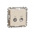 TV/SAT Socket intermediate 10db. Sedna. Beige