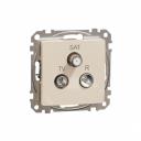 TV/R/SAT Socket intermediate 10db. Sedna. Beige