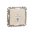 Telephone socket. Sedna Design & Elements. RJ11. Beige