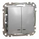 Sedna Design & Elements. 2-circuits switch 10AX Blue Loc LED. professional. aluminium