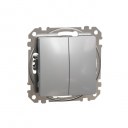 Sedna Design & Elements. double 1-way Push-Button 10A. aluminium